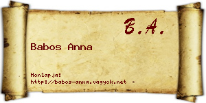 Babos Anna névjegykártya