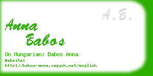 anna babos business card